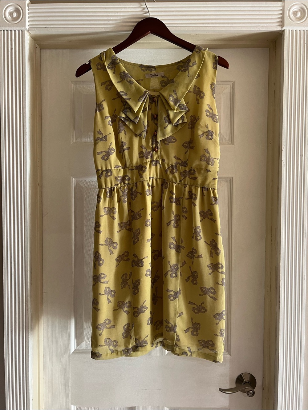 Darling Clothes Mustard Lyla Bow Dress
